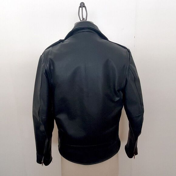 Vintage Open Road Motorcycle Leather Jacket Womens M Black Thinsulate Belt - Picture 2 of 6